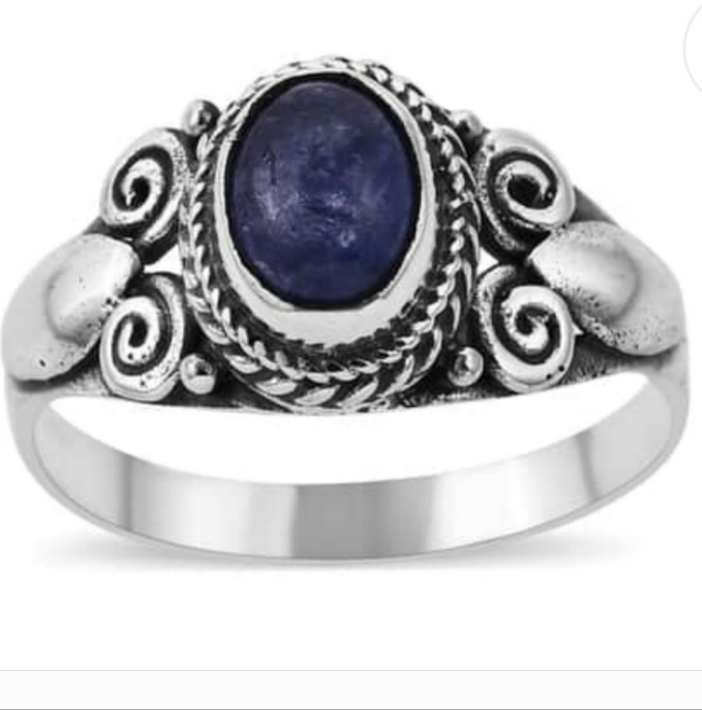 Sterling Silver Tanzanite Ring Size 6